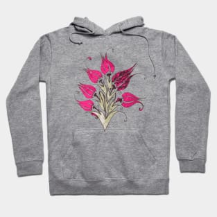 Pink Tulips In Artistic Ottoman Turkish Style Hoodie